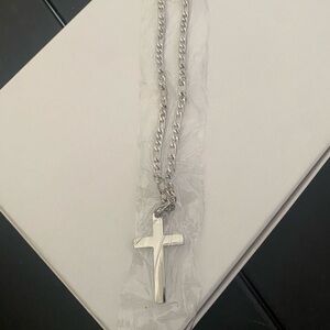 Silver Cross Pendant Necklace